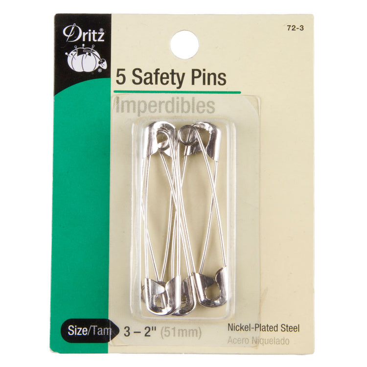 template--25130090922057__main-Dritz Nickel Safety Pins Size 3-2" - 5ct