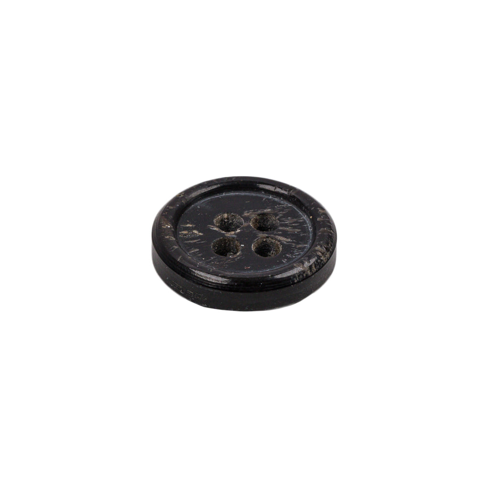 Black Horn Button - 24L/15mm Folded