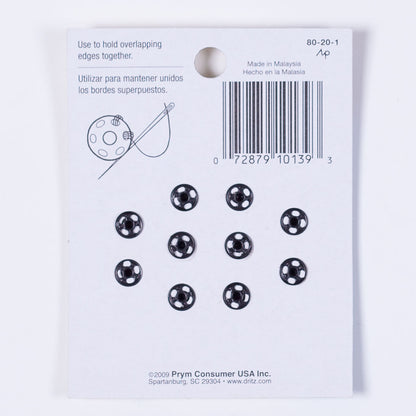 Dritz Black Sew-On Snaps Size 2/0 - 10ct Detail