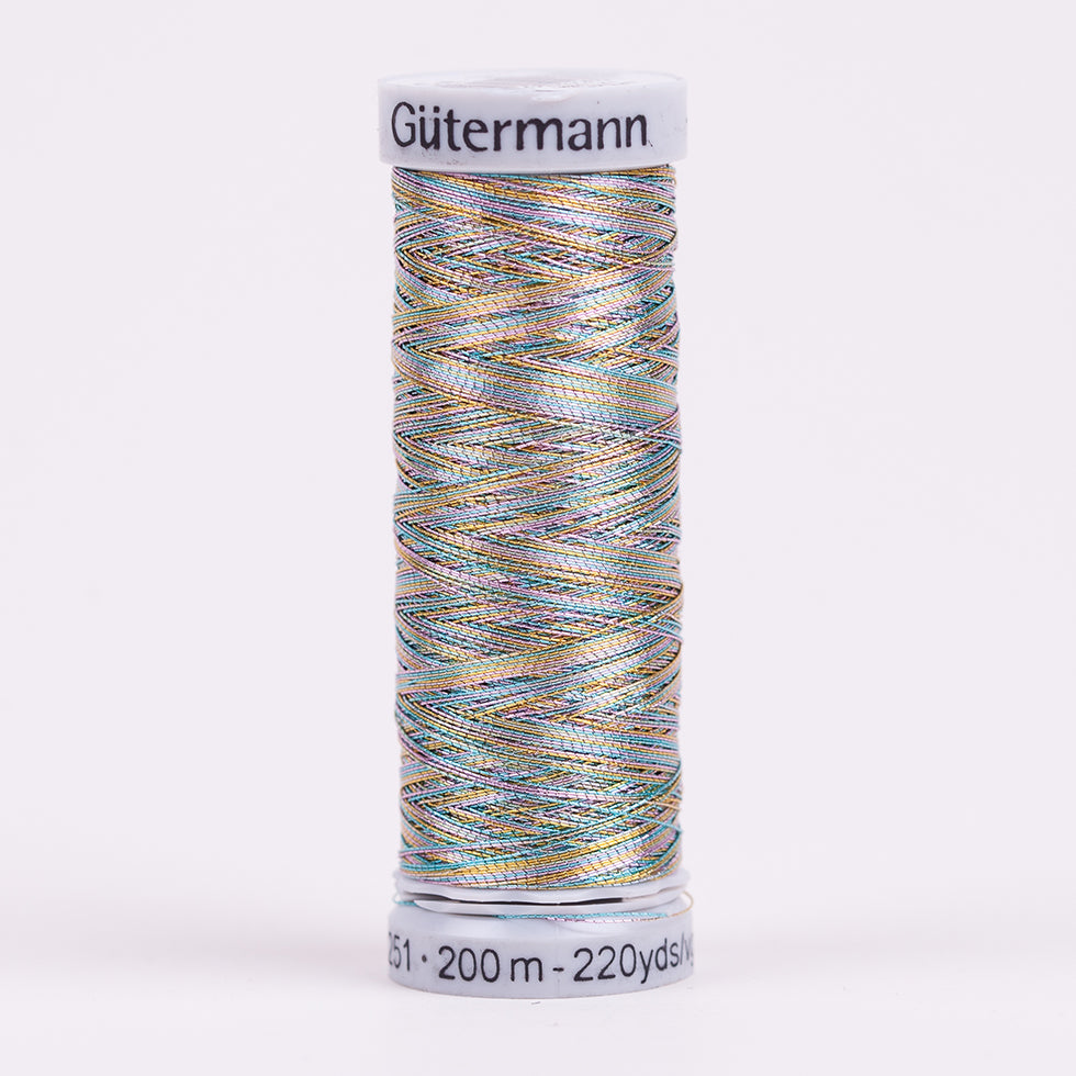 Gutermann Metallic Thread 200m - 71 Silver/Multicolor