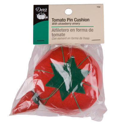 Dritz Green and Red Tomato Pin Cushion Emery Detail