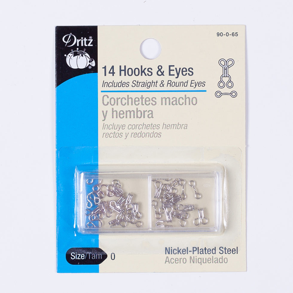 Dritz 14 Nickel Hooks & Eyes - Size 0