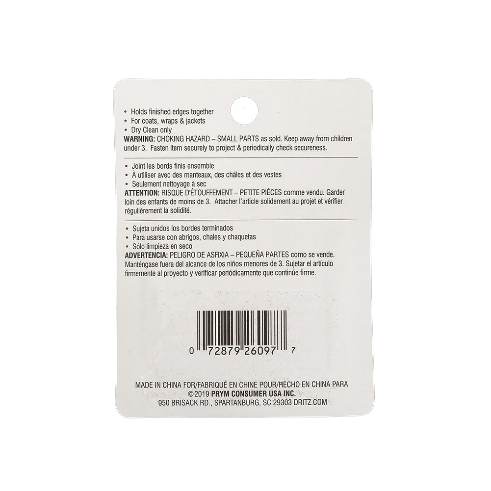 Dritz Black Covered Hook & Eyes - 2 Ct Detail