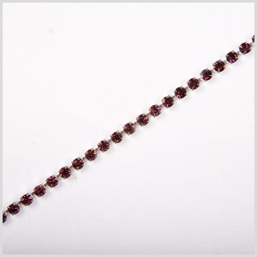 Amethyst/Silver Metal & Czech Rhinestone