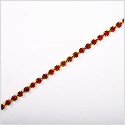 Siam/Gold Metal & Czech Rhinestone