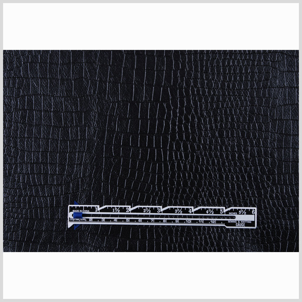 Black Embossed Faux Croc - Full