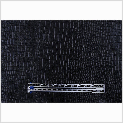 Black Embossed Faux Croc - Full