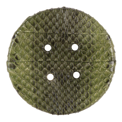 61mm Garden Green Snakeskin Covered Button