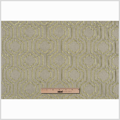 Beige Geometric Brocade Full