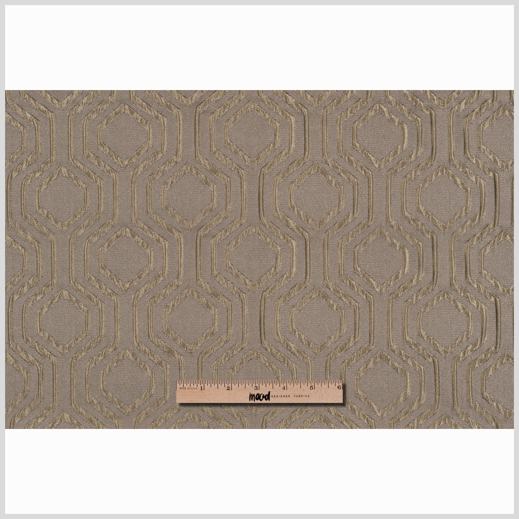 Taupe Geometric Brocade Full