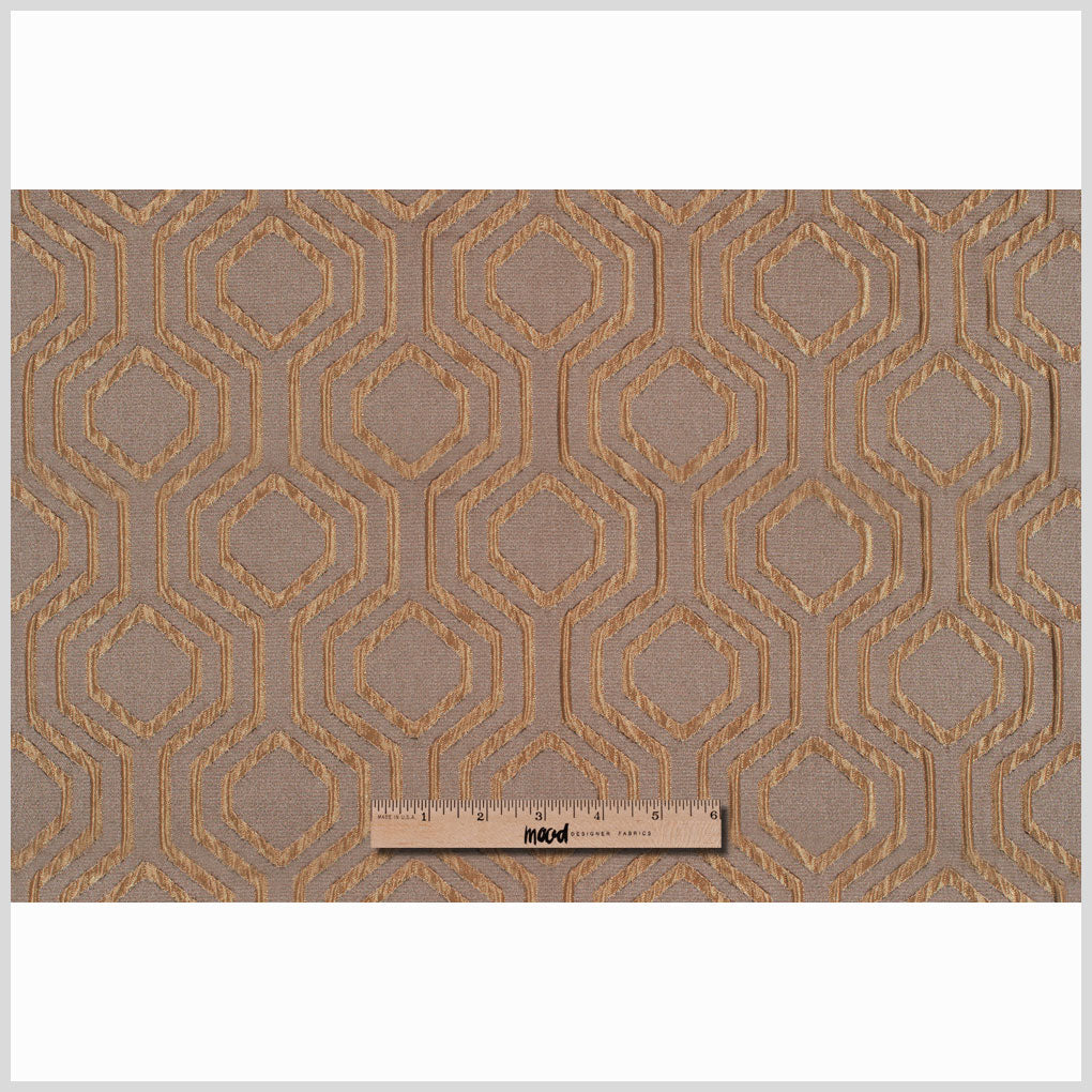 Taupe Geometric Brocade Full