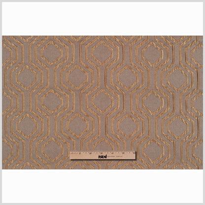 Taupe Geometric Brocade Full