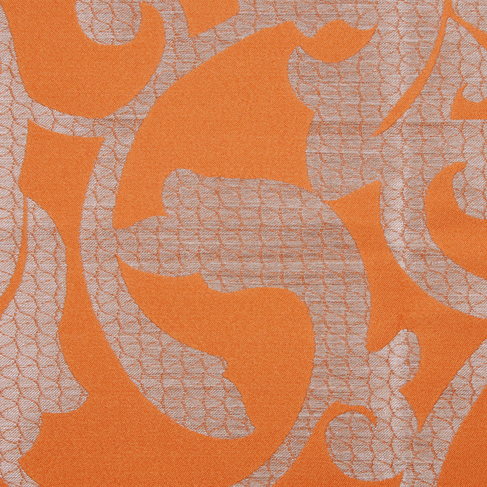 Pumpkin Damask Floral Poly