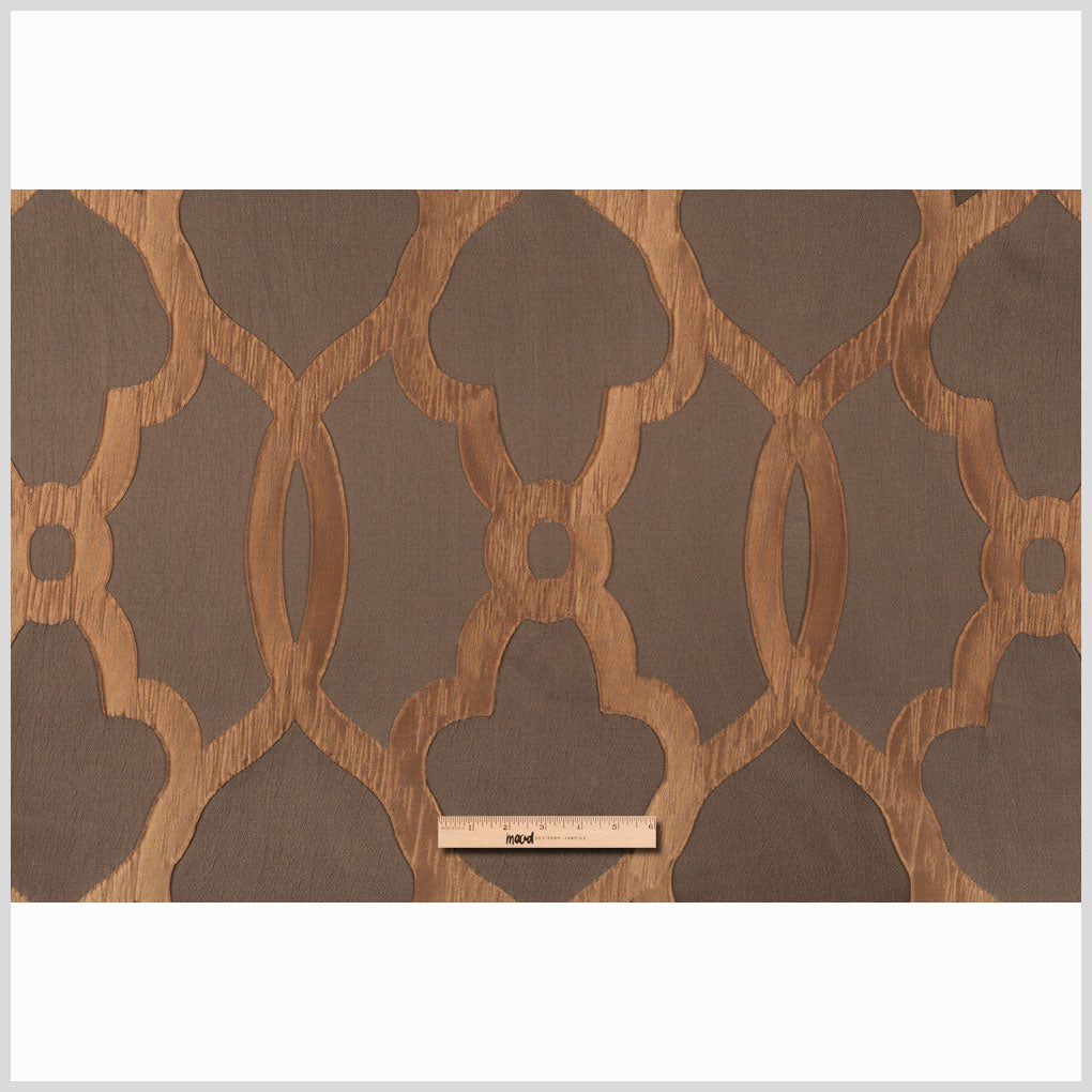 Taupe Geometric Brocade Full