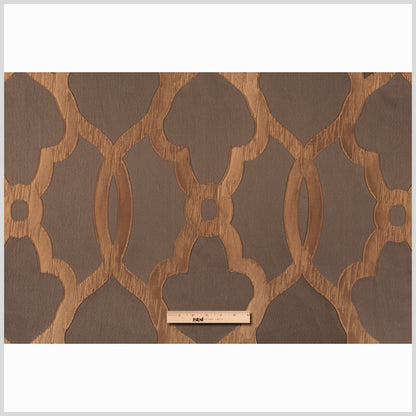 Taupe Geometric Brocade Full