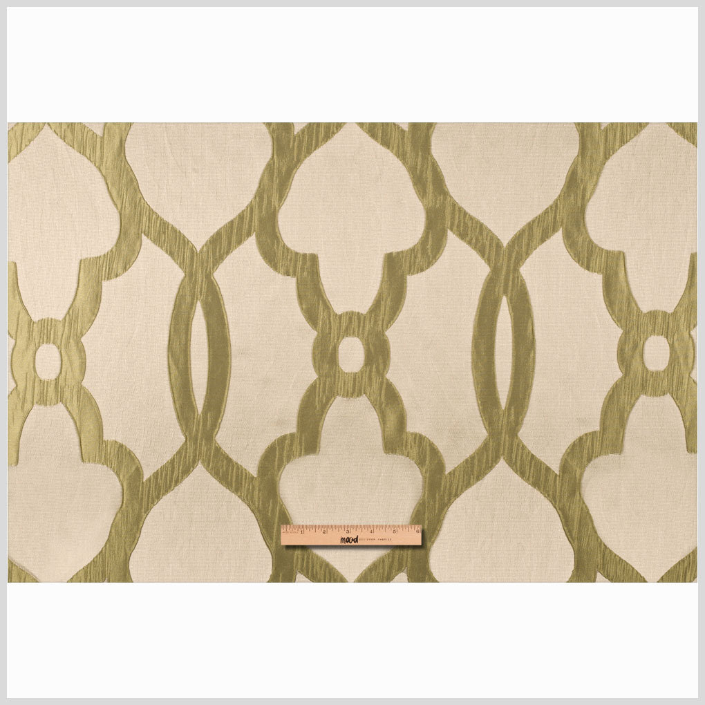 Beige Geometric Brocade Full