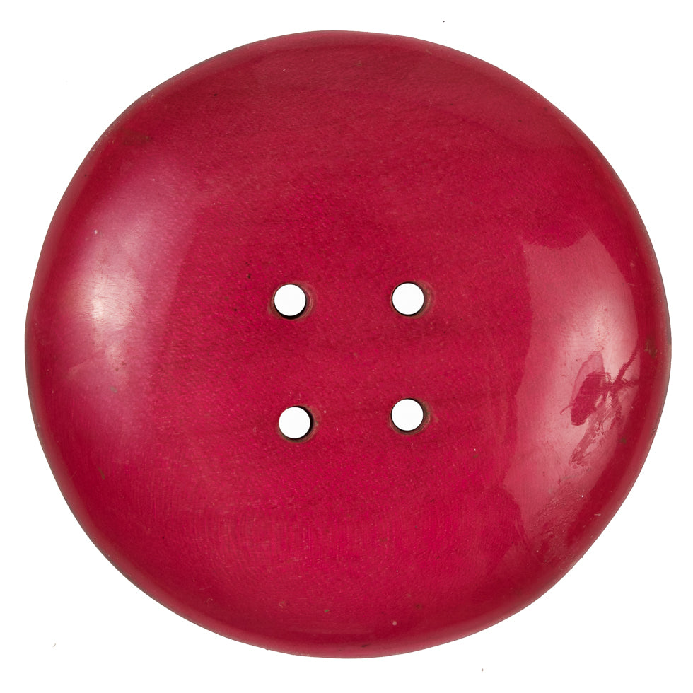 80mm Poinsettia Laminated Banana Bark Button - Detail