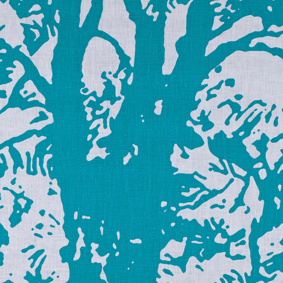 Aqua Print Modern Linen
