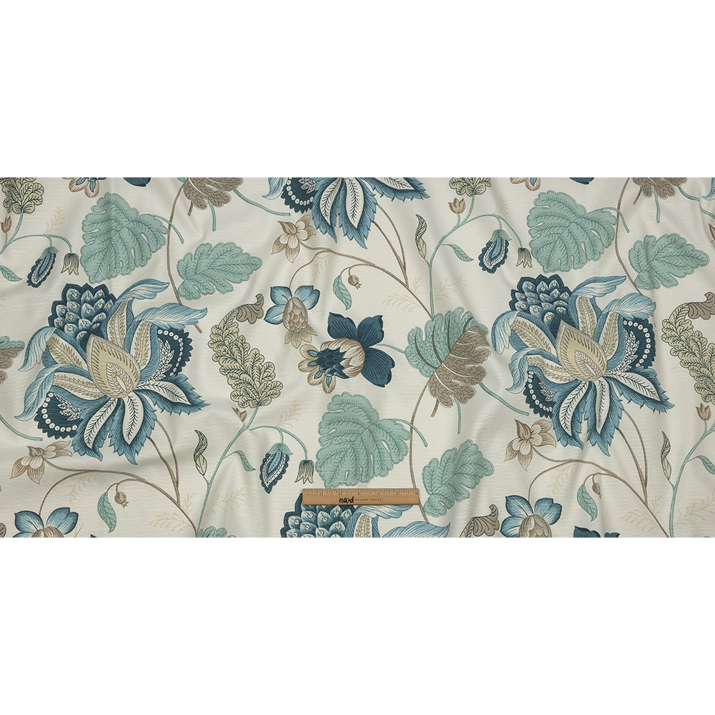Legion Blue and Egret Floral Cotton Blend - Full