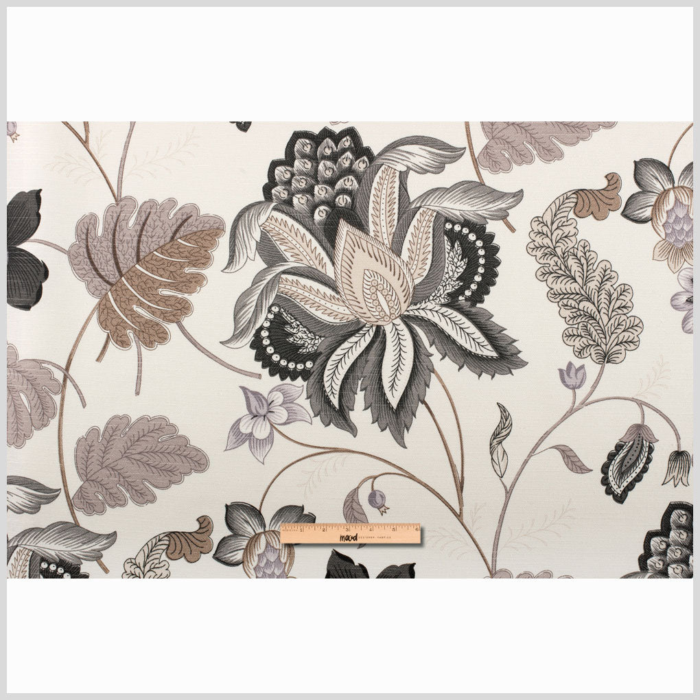 Gray Floral Cotton Blend - Full