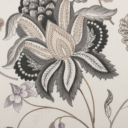 Gray Floral Cotton Blend