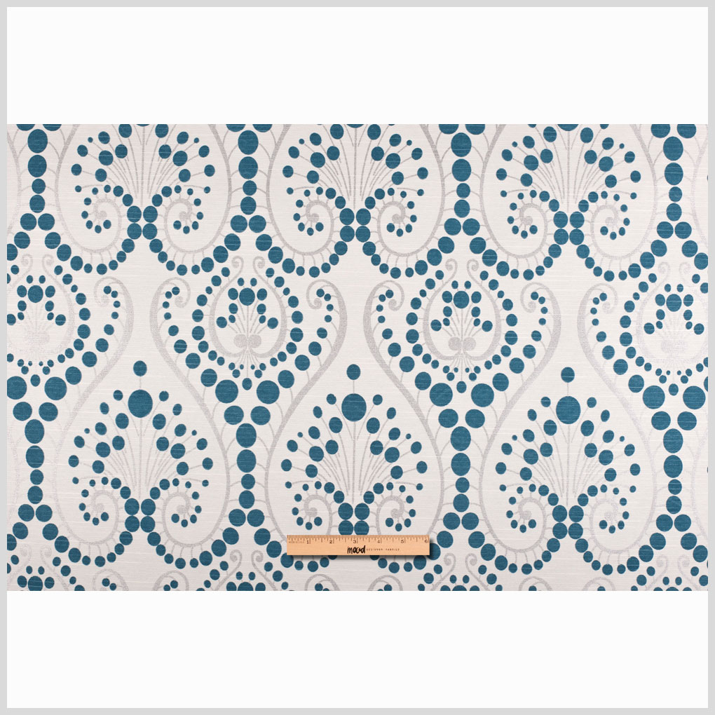 Teal Blue Swirls Cotton Blend Full