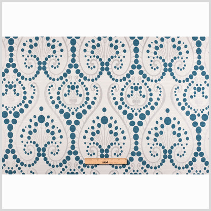 Teal Blue Swirls Cotton Blend Full