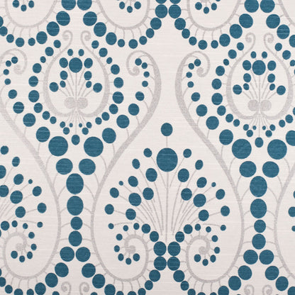 Teal Blue Swirls Cotton Blend
