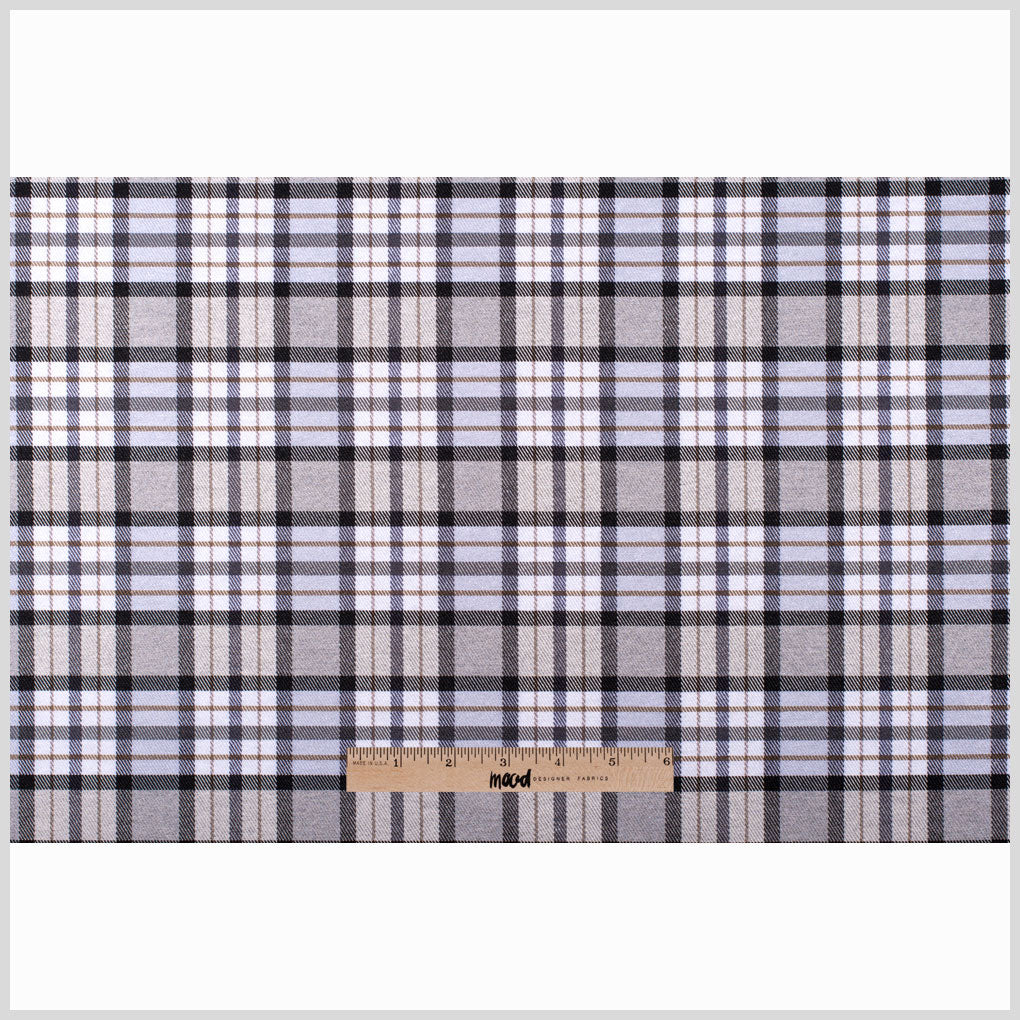 Gray Plaid Cotton Blend Full