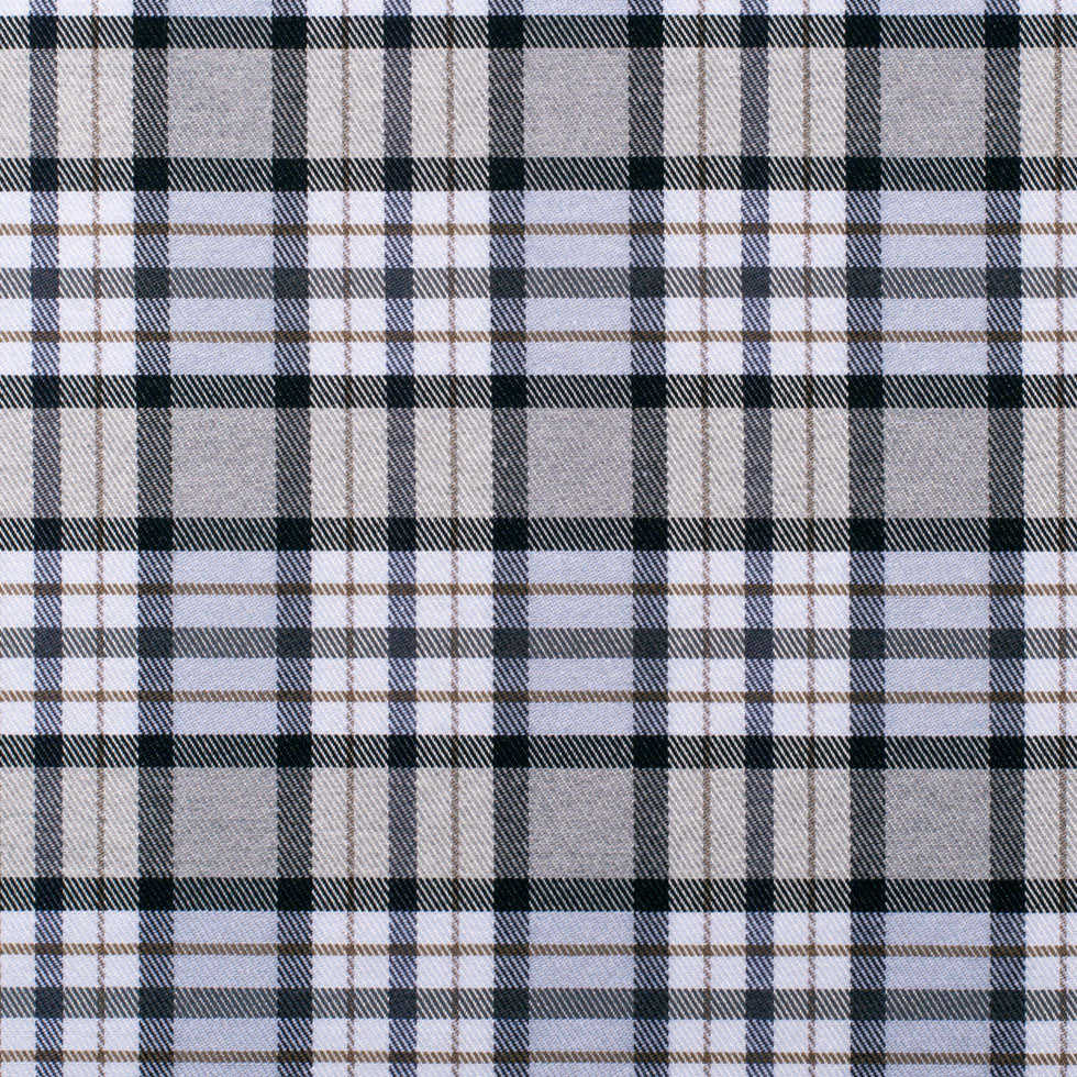 Gray Plaid Cotton Blend