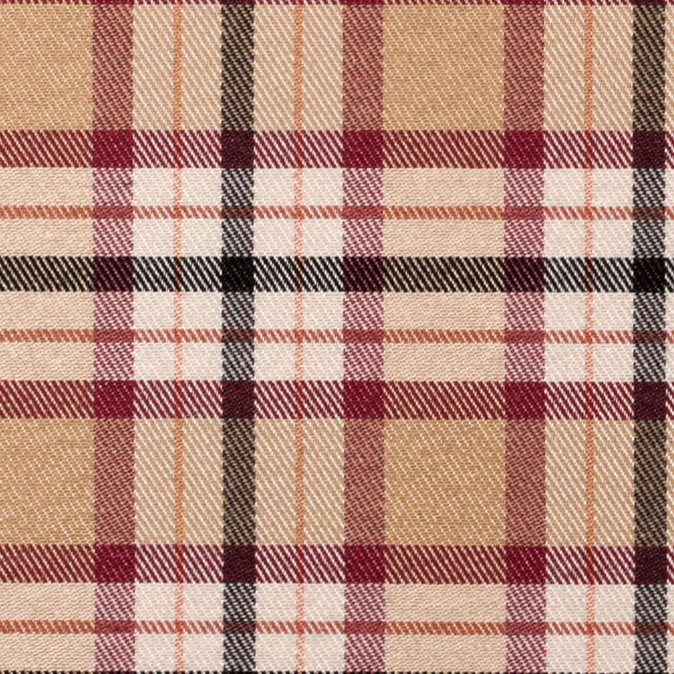 Beige Plaid Cotton Blend - Detail