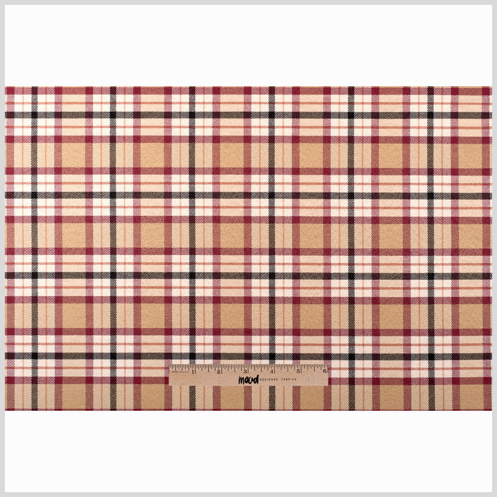 Beige Plaid Cotton Blend - Full