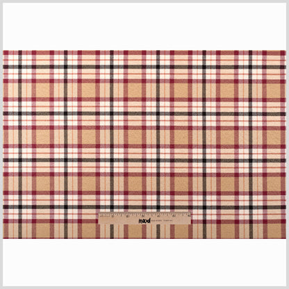 Beige Plaid Cotton Blend - Full