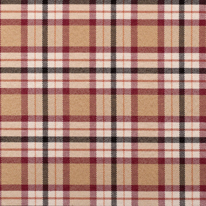 Beige Plaid Cotton Blend