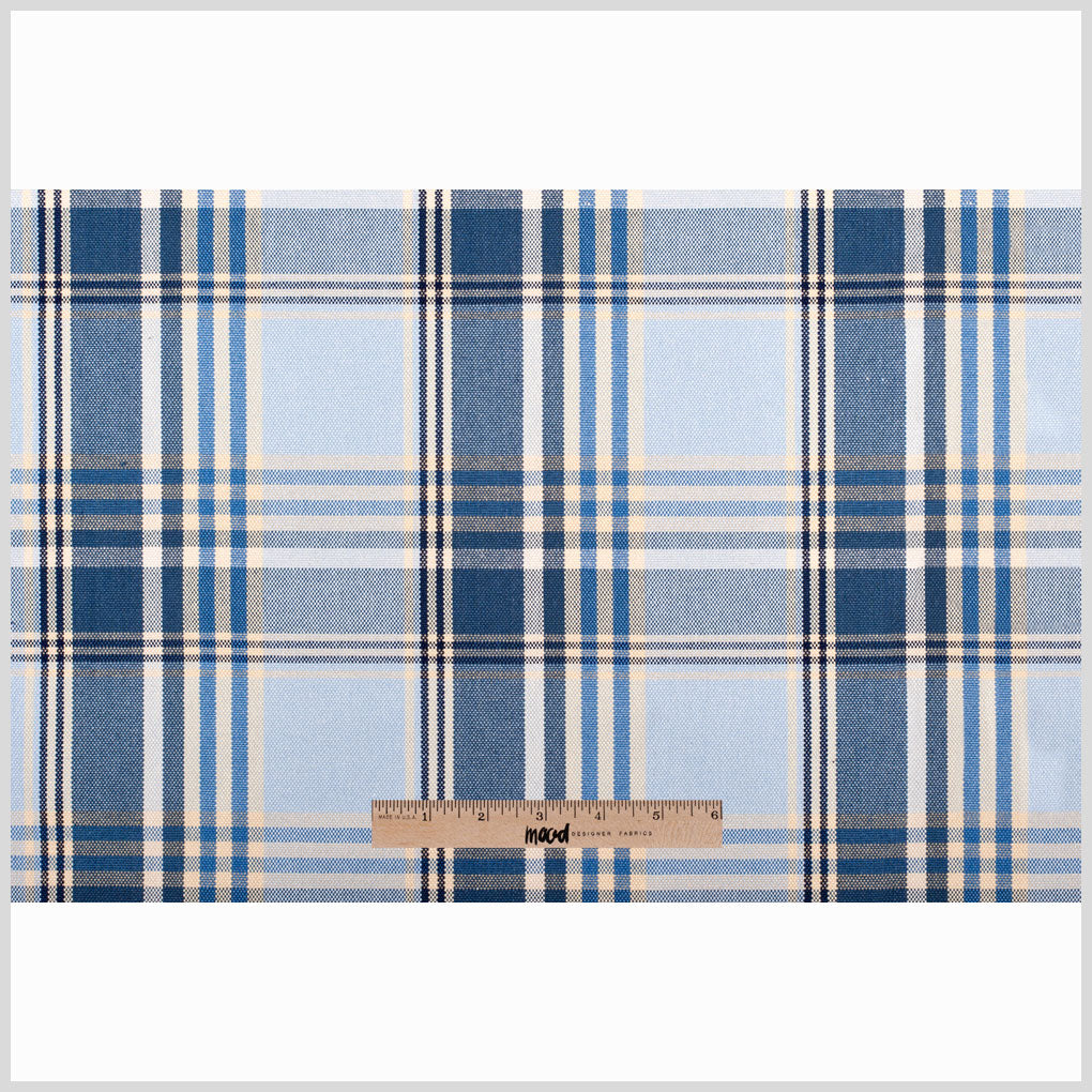Blue Plaid Cotton Blend - Full