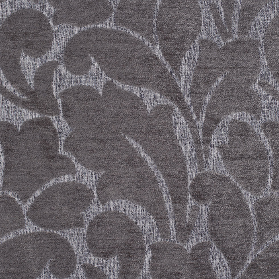 Gray Floral Chenille