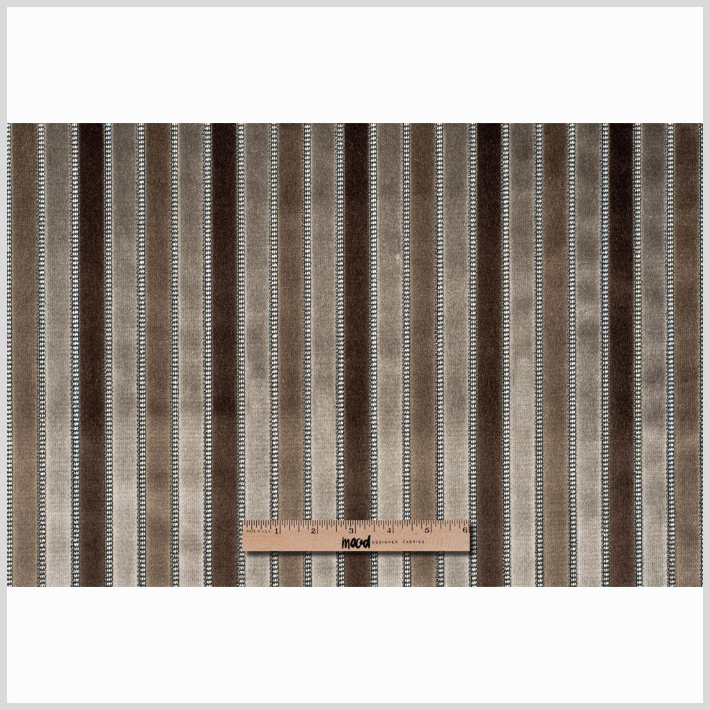 Brown Stripes Channeled Velvet - Full