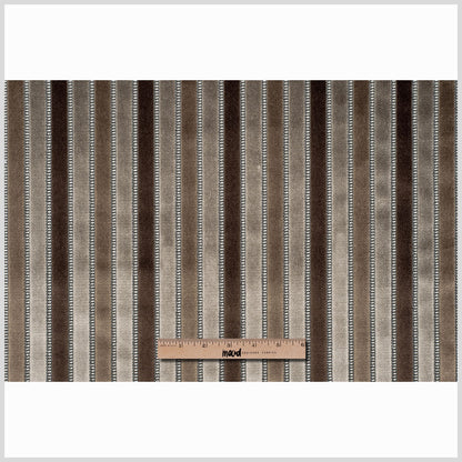Brown Stripes Channeled Velvet - Full