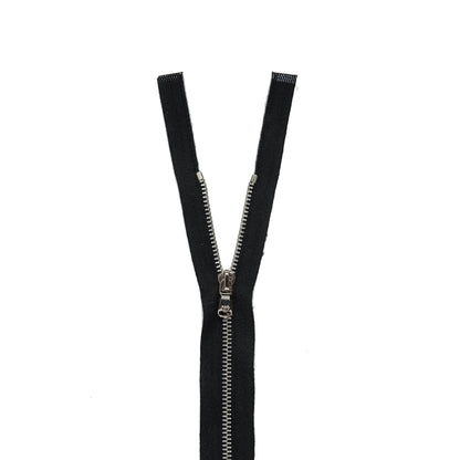 Lampo Black and Silver Metal 2-Way Separating Zipper - 23"
