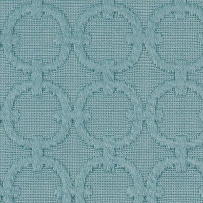 Turquoise Geometric Embroidered Cotton-Poly Woven - Detail
