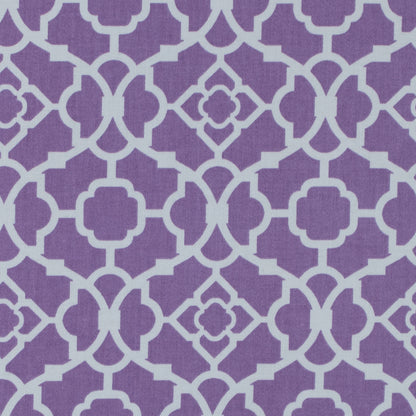 Violet Lattice Printed Cotton Twill