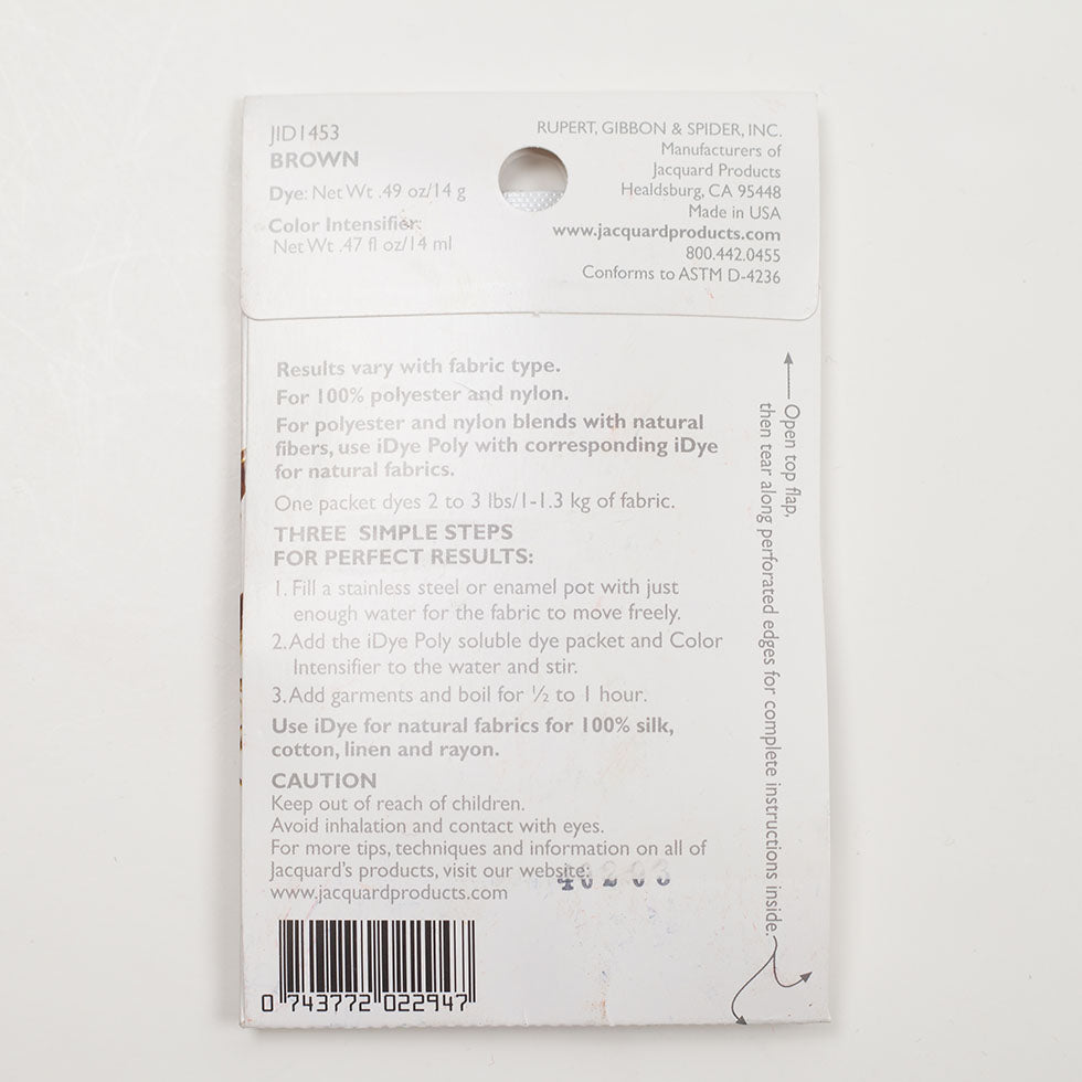 Jacquard iDye Poly Synthetic Fabric Dye - 453 Brown