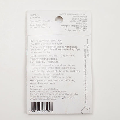 Jacquard iDye Poly Synthetic Fabric Dye - 453 Brown