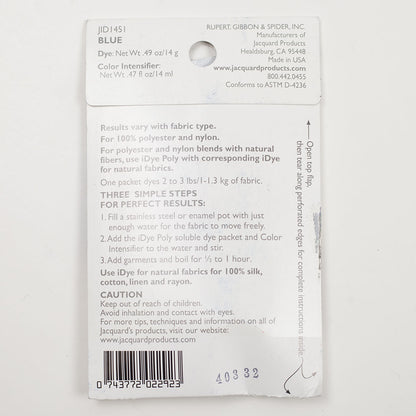 Jacquard iDye Poly Synthetic Fabric Dye - 451 Blue Folded