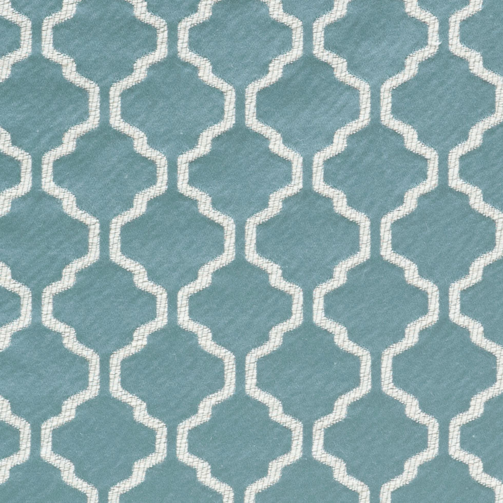 Azure Geometric Trellis Polyester - Detail