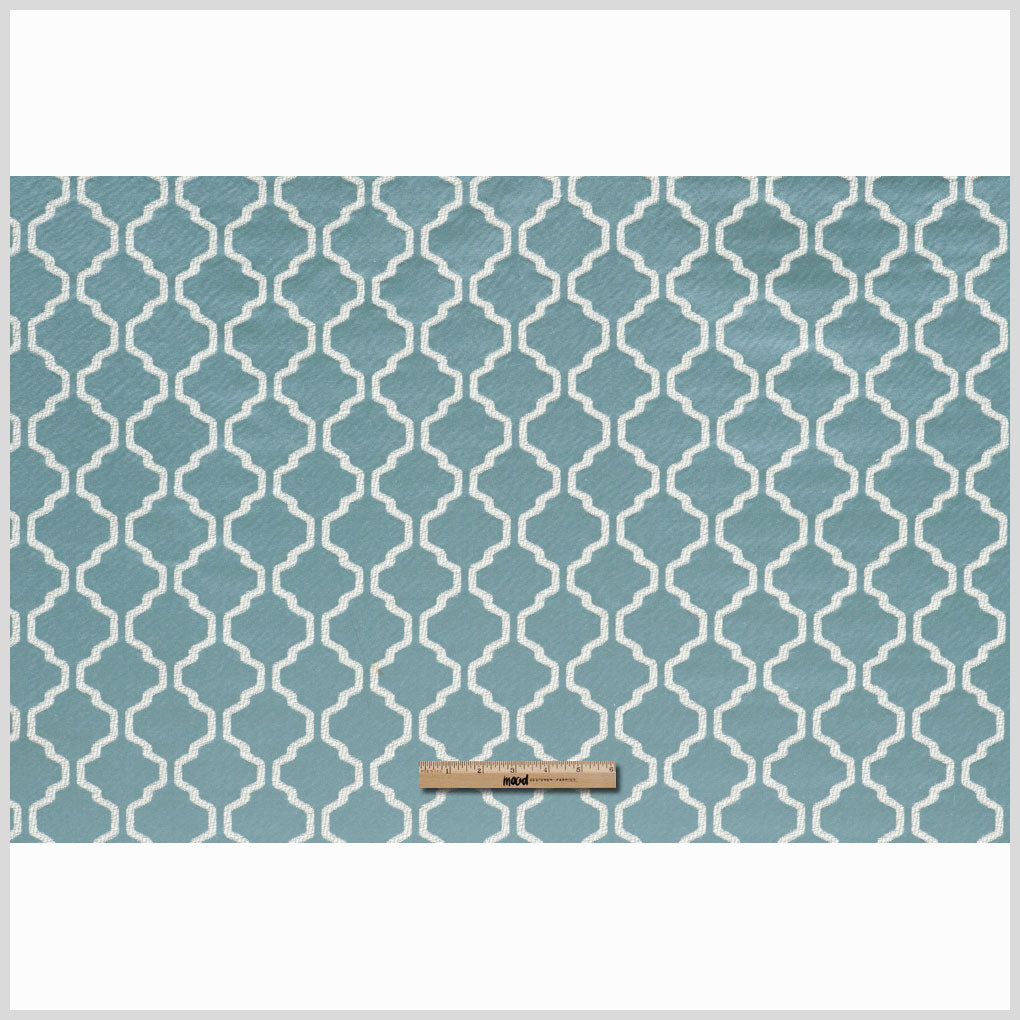 Azure Geometric Trellis Polyester - Full