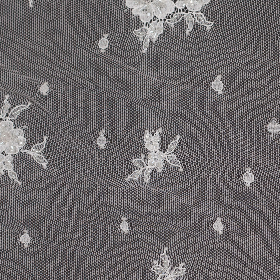 Whisper White Floral Beaded Lace Full