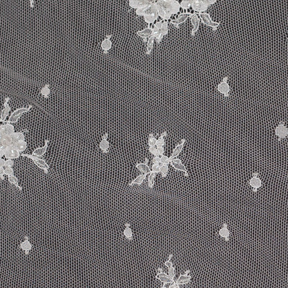 Whisper White Floral Beaded Lace Full