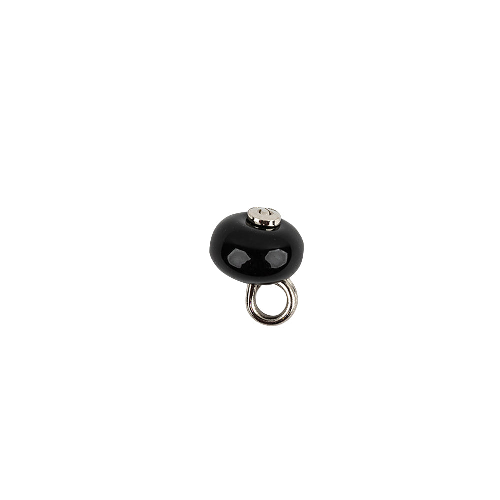 Black Glass Button - 12L/7.5mm Full