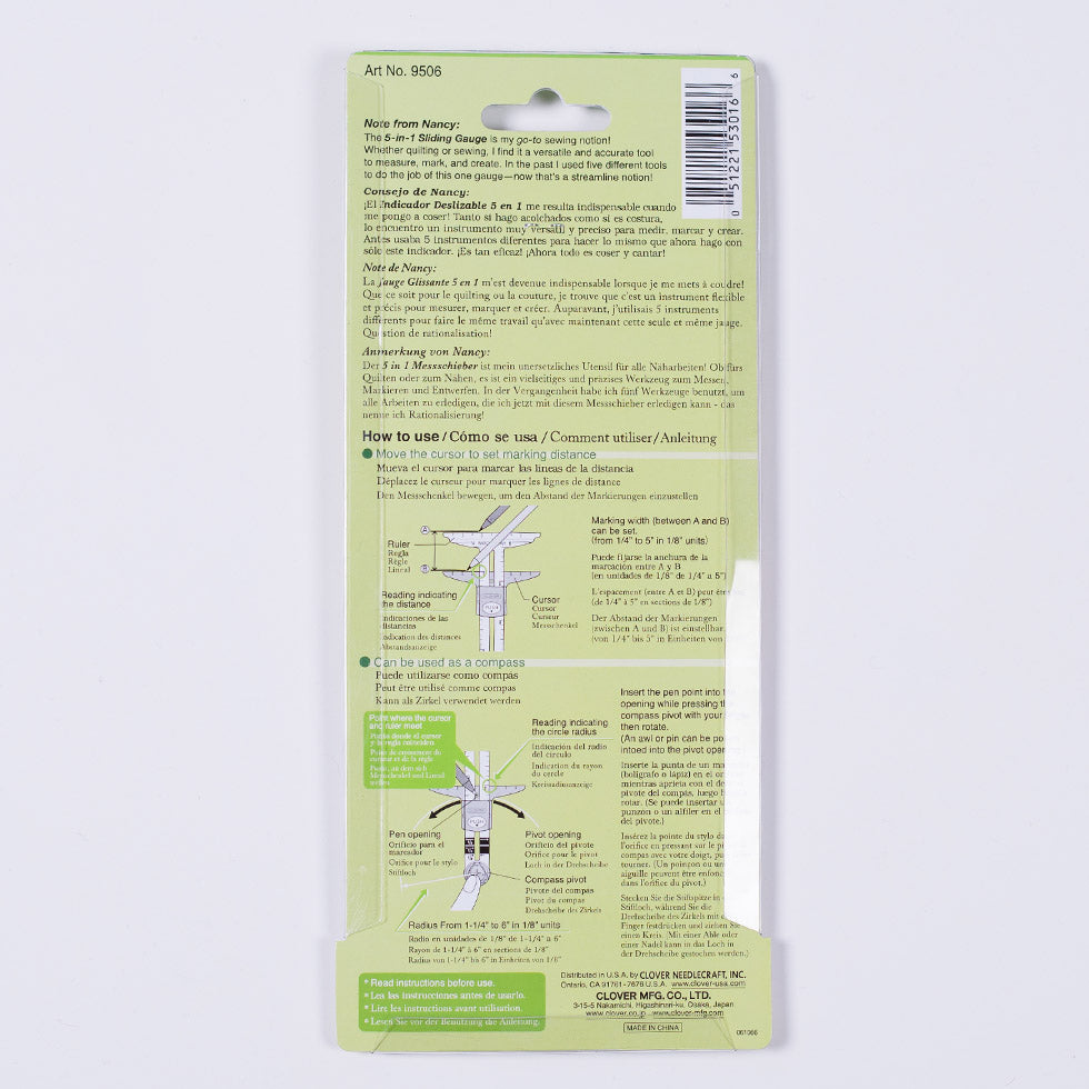 Clover 5 In 1 Sliding Gauge - Detail